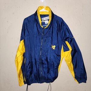 Columbia Blue and Yellow Windbreaker Jacket